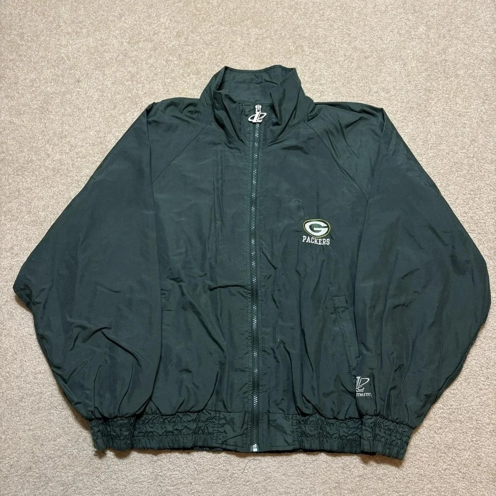 Vtg Green Bay Packers Jacket Medium NFL Football Logo Athletic‎ 90s Windbreaker
